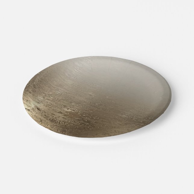 Gold Glam Gilded Brush Modern Elegance Paper Plates (Angled)