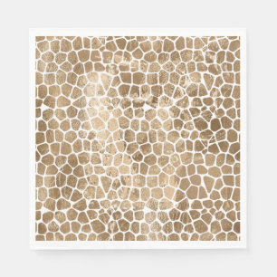 Gold Glam Giraffe Print Napkins