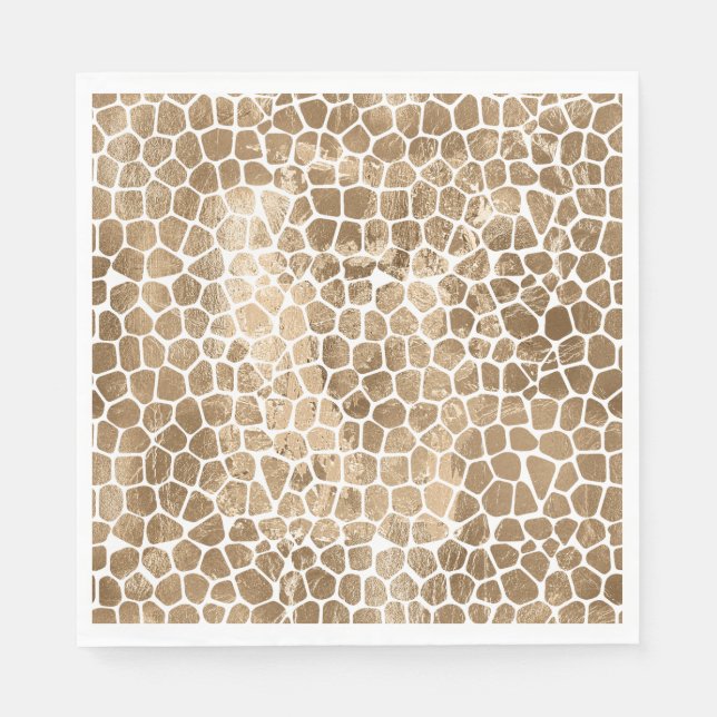 Gold Glam Giraffe Print Napkins (Front)