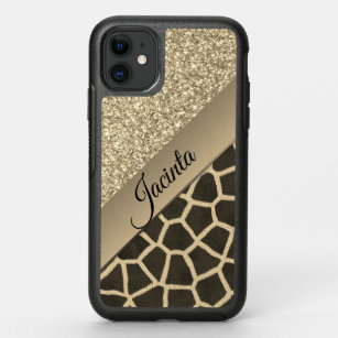 Gold Glam Giraffe Print OtterBox Symmetry iPhone 11 Case