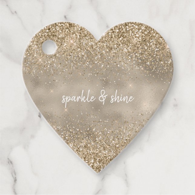 Gold Glam Glitter Favor Tags (Front)