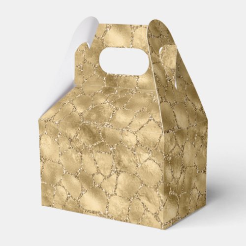 Gold Glam Glitter Giraffe Print Favor Boxes