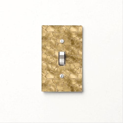 Gold Glam Glitter Giraffe Print     Light Switch Cover