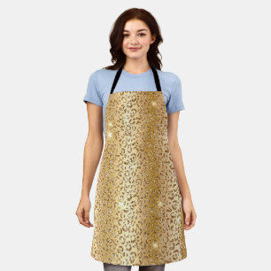 Gold Glam Glitter Leopard Apron