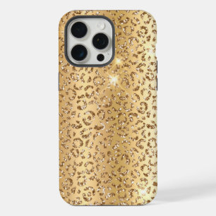 Gold Glam Glitter Leopard iPhone 15 Pro Max Case