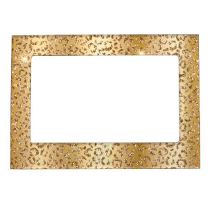 Gold Glam Glitter Leopard  Magnetic Frame
