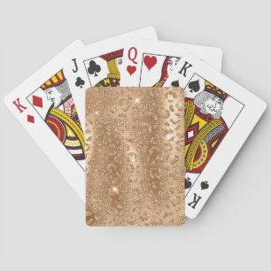 Gold Glam Glitter Leopard Print Poker Cards