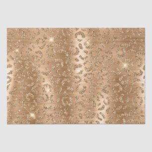 Gold Glam Glitter Leopard Print Tissue Paper