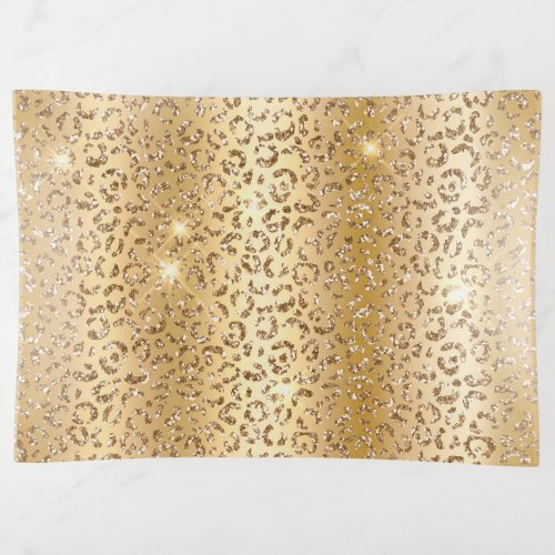 Gold Glam Glitter Leopard  Trinket Tray