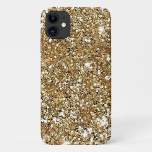 Gold Glam Glitter  Metallic Sparkles iPhone 11 Case