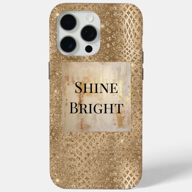 Gold Glam Glitter Snake Skin Case-Mate iPhone Case (Back)