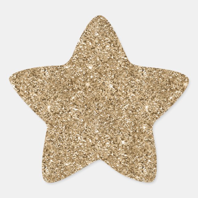 Gold Glam Glitter Star Sticker (Front)