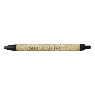 Gold Glam Glitter Zebra Print Pen