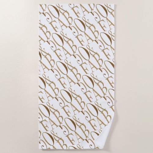 Gold Glam Glitz 50  Fabulous Pattern Beach Towel