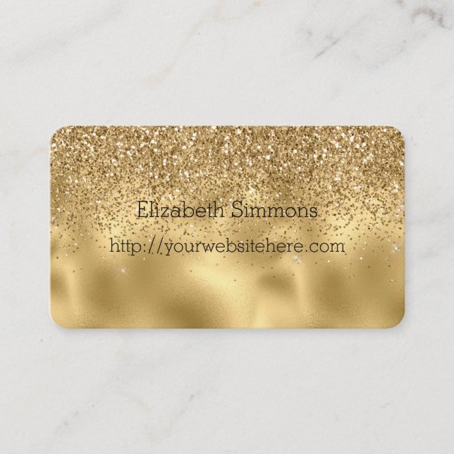 Gold Glam Glitz Glitter Business Card (Front)