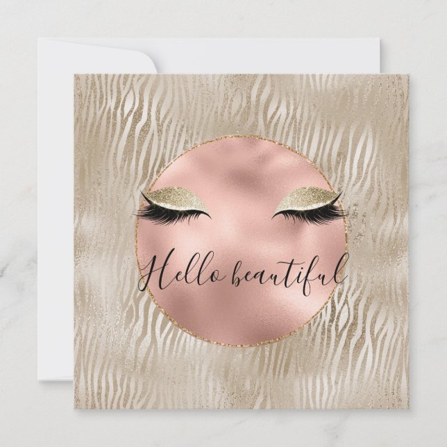 Gold Glam Glitzy Eyelashes Zebra Print (Front)
