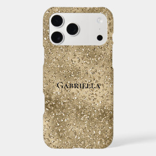 Gold Glam Glitzy Glitter Leopard Print   iPhone 17 Pro Max Case