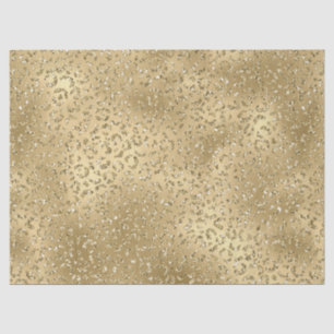 Gold Glam Glitzy Glitter Leopard Print Tissue Paper