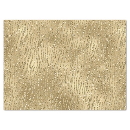 Gold Glam Glitzy Glitter Zebra Print    Tissue Paper