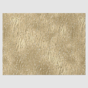 Gold Glam Glitzy Glitter Zebra Print    Tissue Paper
