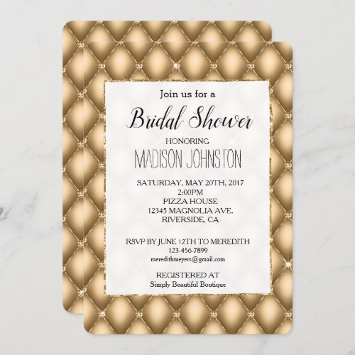 Gold Glam Glitzy Jewel Invitation