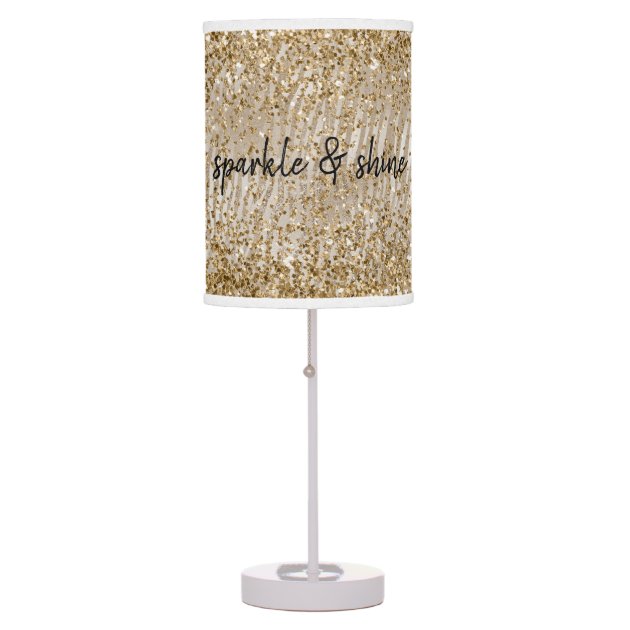 gold glitter table lamp