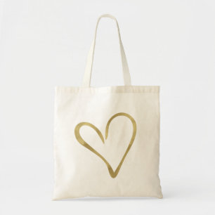 Gold Glam Heart Tote Bag