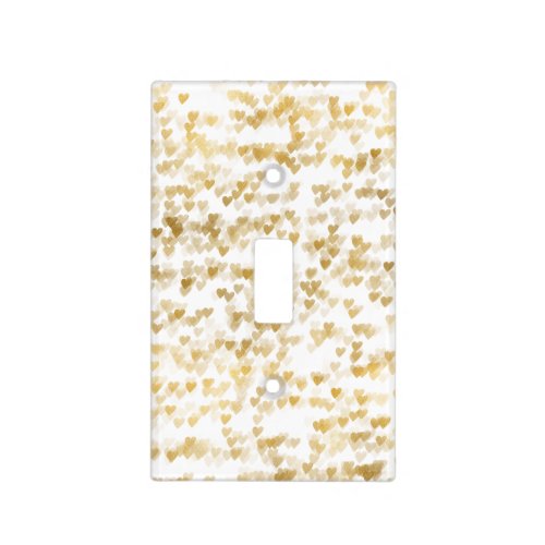 Gold Glam Hearts Bokeh Light Switch Cover