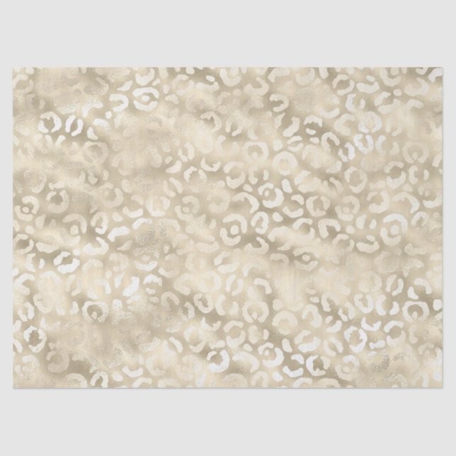 Gold Glam Leopard Print Birthday Tissue Paper (Front)