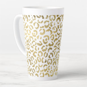Gold Glam Leopard Print Latte Mug