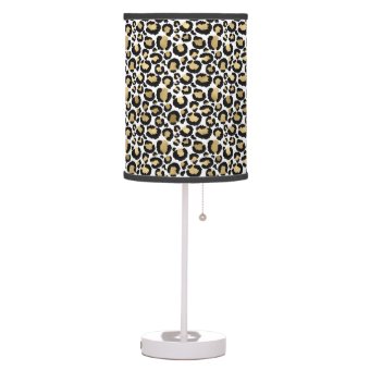 Gold Glam Leopard Print Table Lamp | Zazzle