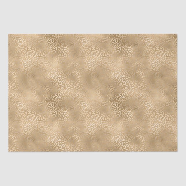 Gold Glam Leopard Print Tissue Paper (Front)