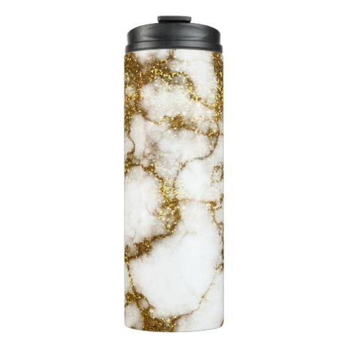 Gold Glam Marble Thermal Tumbler