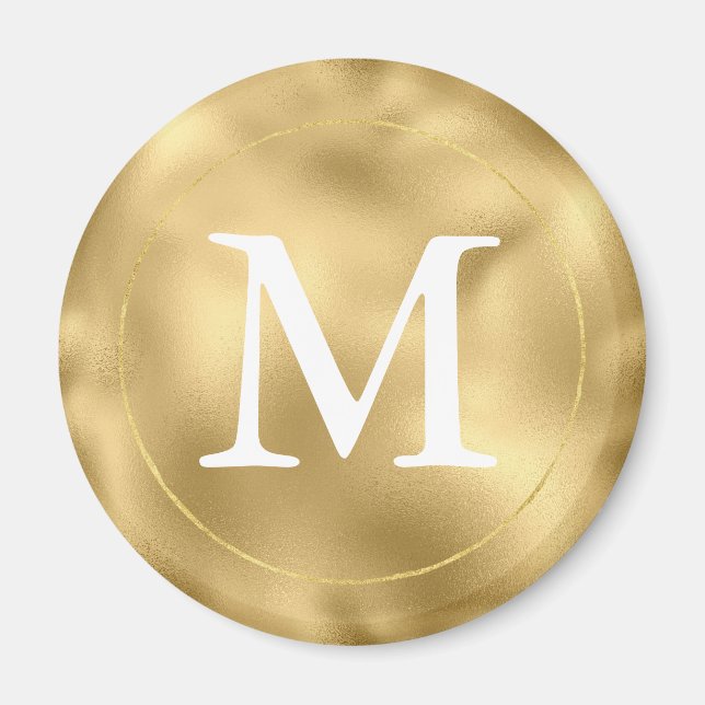 Gold Glam Monogram Magnet (Front)