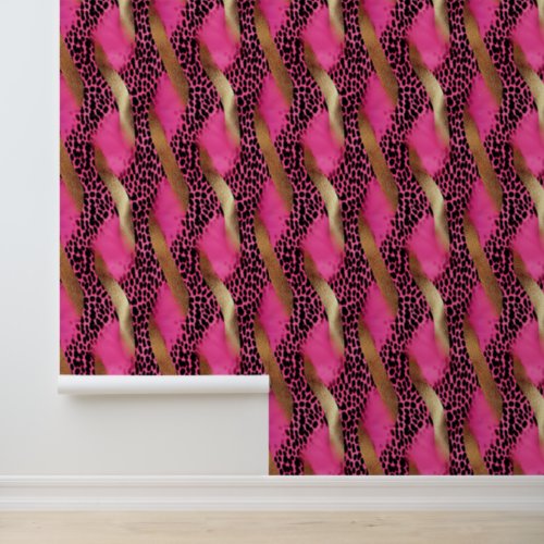 Gold Glam Pink Leopard Animal  Wallpaper