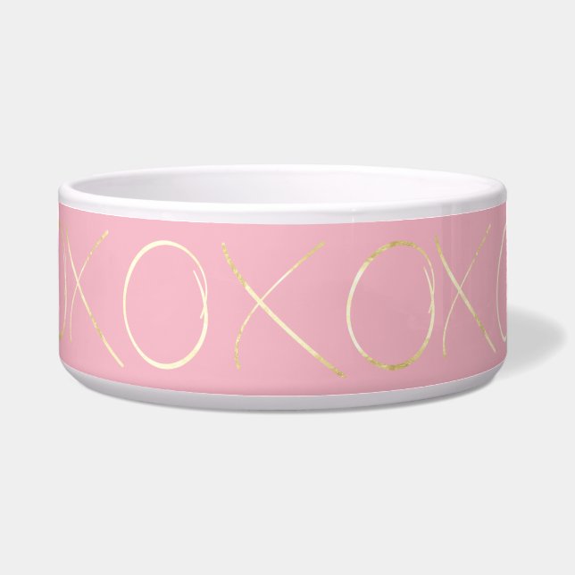 Gold Glam Pink XOXO Bowl (Front)