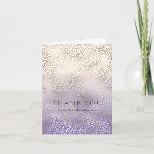 Gold Glam Purple Ombre Leopard Print Thank you