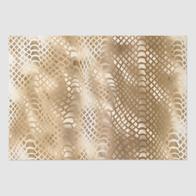 Gold Glam Snake Skin Tissue Paper (Front)