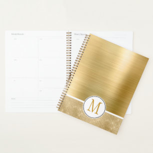 Gold Glam Sparkle Monogram Planner