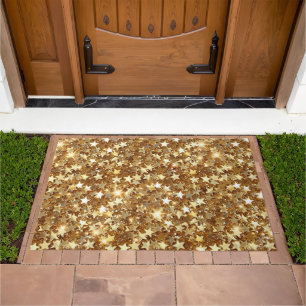 Gold Glam Sparkle Stars Doormat