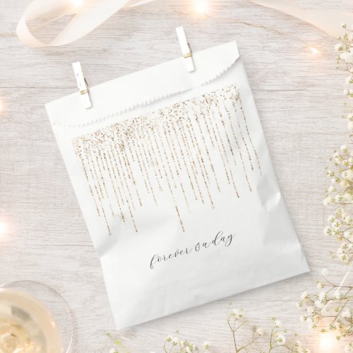 Gold Glam Sparkle Strings Wedding Favor Bag