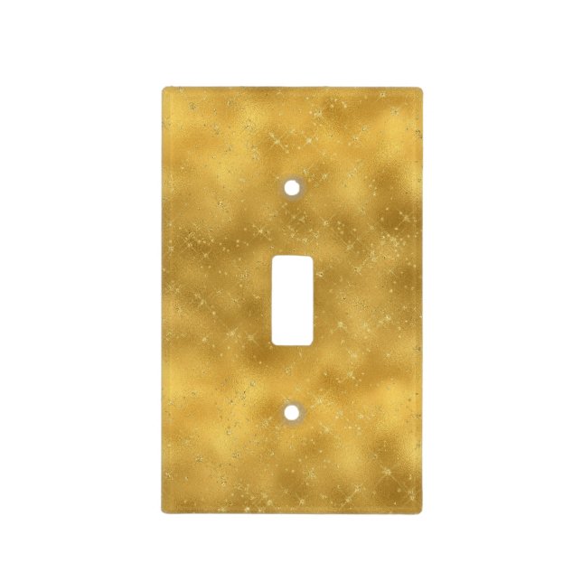 Gold Glam Sparkles Light Switch Cover (Front)