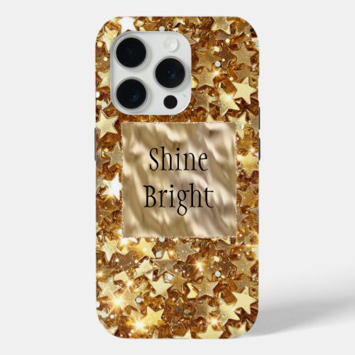 Gold Glam Stars Confetti iPhone 15 Pro Case