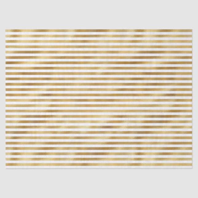 Gold Glam Stripes Wedding Anniversary Tissue Paper (Front)