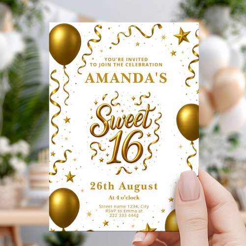 Gold Glam Sweet 16 Birthday Party