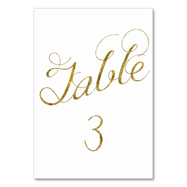 Gold Glam table 3 number (Front)