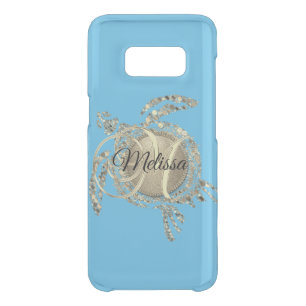 Gold Glam Turtle Monogram Uncommon Samsung Galaxy S8 Case
