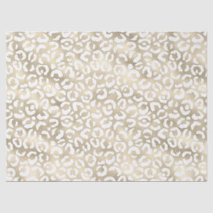 Gold Glam White Leopard Print Birthday Tissue Paper