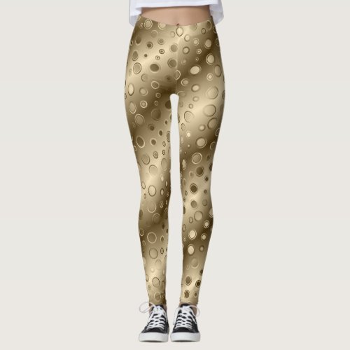 Gold Glam Yoga Pants Workout Leggings