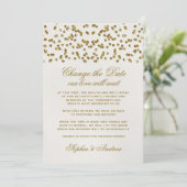 Gold Glamour Glitter Confetti Change the Date Invitation (Standing Front)